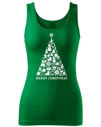 Karácsonyfa Női trikó-Női trikó-XS-Fűzöld