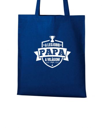 A legjobb Papa a világon címer Vászontáska-Vászontáska-40x45 cm-Kék