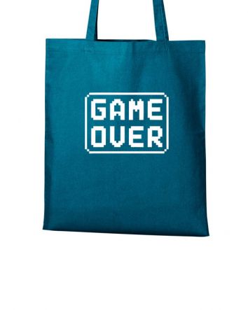 Game Over Vászontáska-Vászontáska-40x45 cm-Petrol kék
