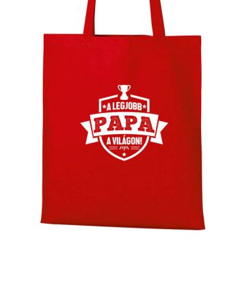 A legjobb Papa a világon címer Vászontáska-Vászontáska-40x45 cm-Piros