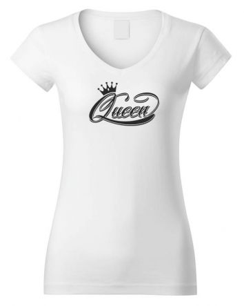 Queen Tattoo Női V-nyakú póló-Női V-nyakú póló-XS-Fehér