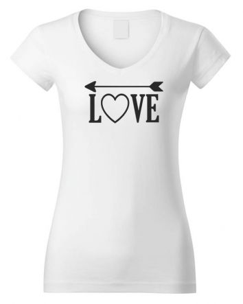 Love Női V-nyakú póló-Női V-nyakú póló-XS-Fehér