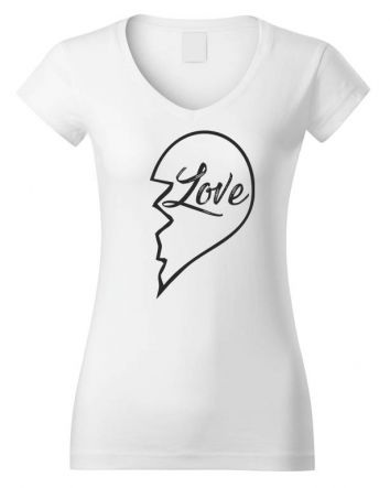 True Love - Love Női V-nyakú póló-Női V-nyakú póló-XS-Fehér