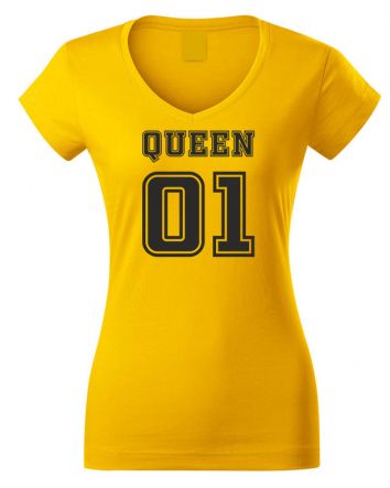 Queen 01 V-nyakú póló-Női V-nyakú póló-XS-Okkersárga