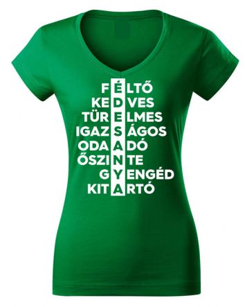 Édesanya Női V-nyakú póló-Női V-nyakú póló-XS-Zöld