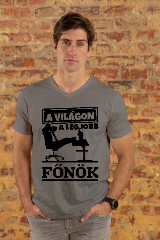 A világon a legjobb Főnök - Főnök Férfi V-nyakú Póló