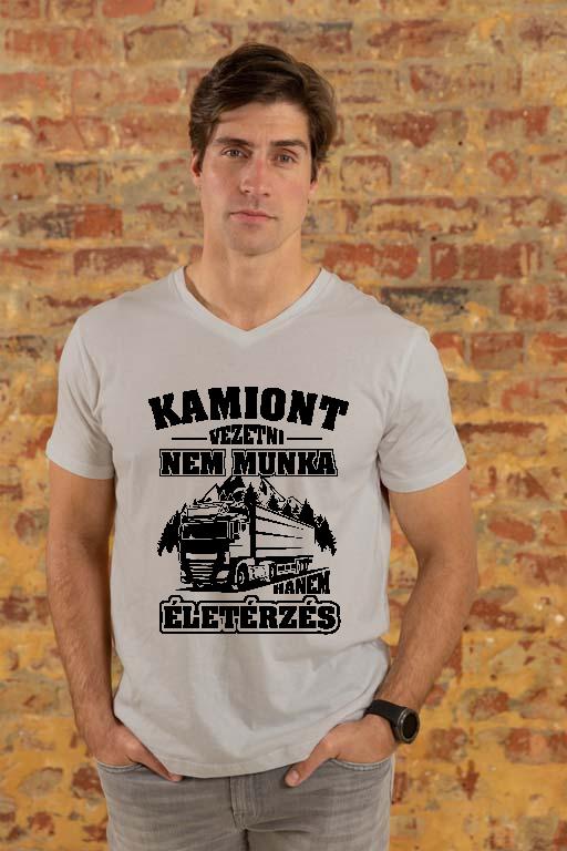 Kamiont vezetni nem munka - Kamionos Férfi V-nyakú Póló