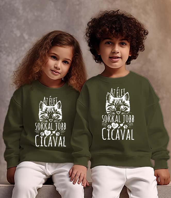 Az élet sokkal jobb egy Cicával - Cicás Gyerek Pulóver