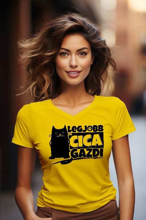 Legjobb Cica gazdi - Cicás Női V-nyakú Póló