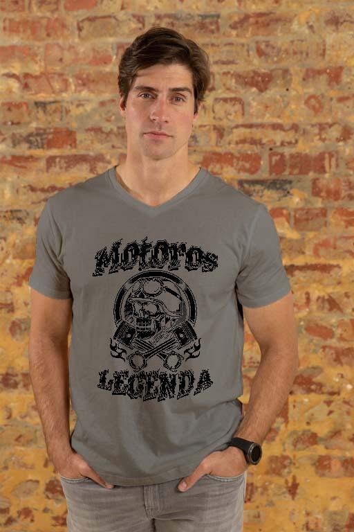 Motoros Legenda - Motoros Férfi V-nyakú Póló