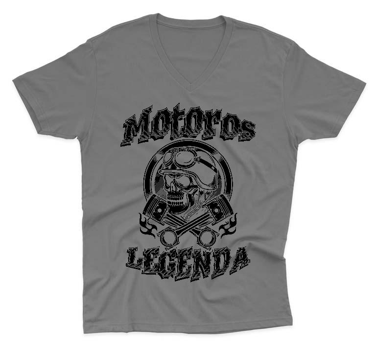 Motoros Legenda - Motoros Férfi V-nyakú Póló