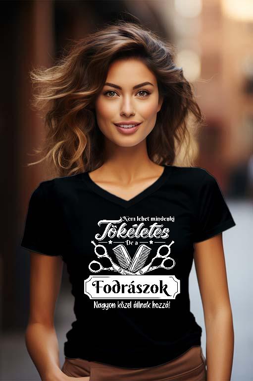 Fodrász - Körömápolás, Fodrász, Szépség Női V-nyakú Póló
