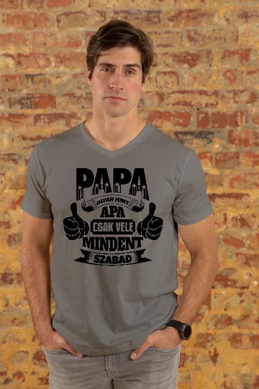 Papa olyan, mint apa - Papa Férfi V-nyakú Póló
