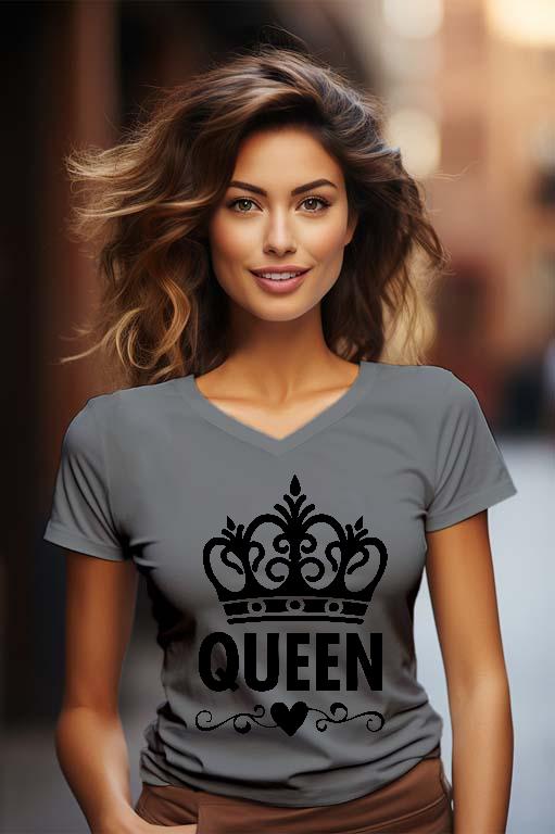 Queen Páros - Párok Női V-nyakú Póló