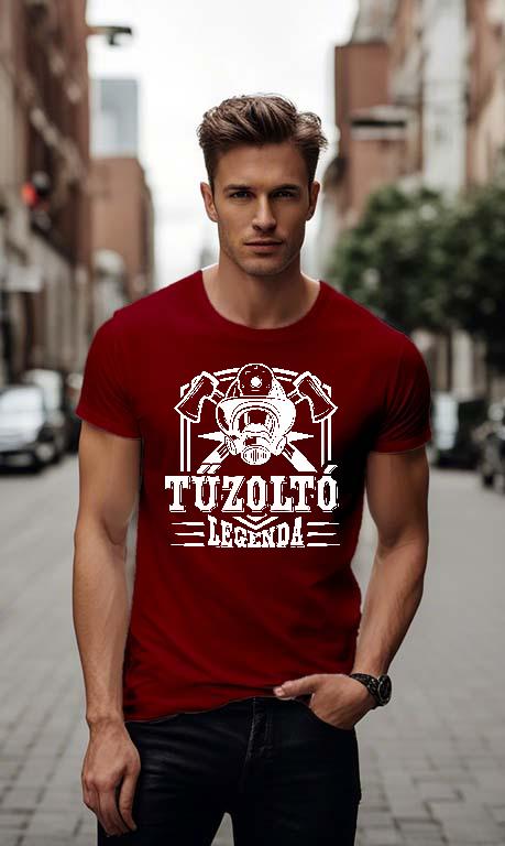 Tűzoltó Legenda - Tűzoltó Férfi Környakú Póló