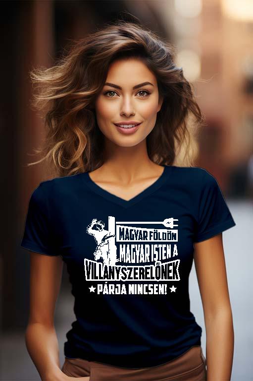 A Villanyszerelőnek párja nincsen - Villanyszerelő Női V-nyakú Póló