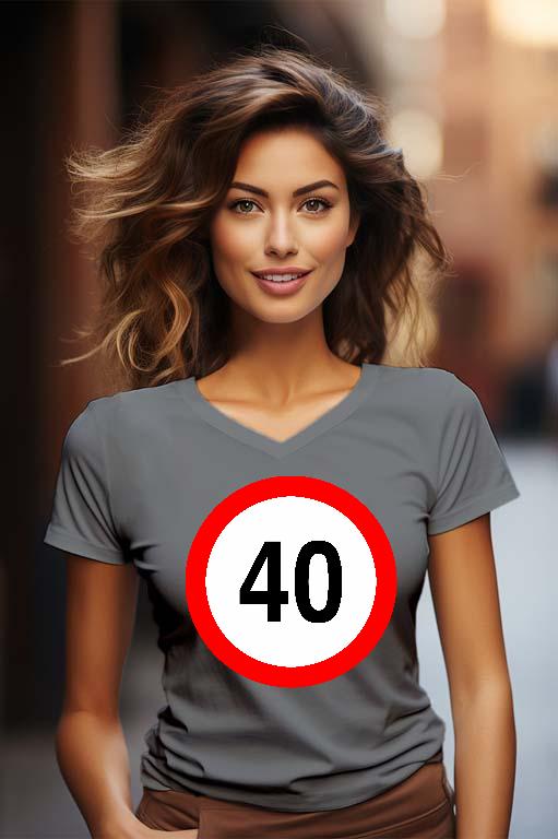 Születésnap 40 - Évfordulós Női V-nyakú Póló