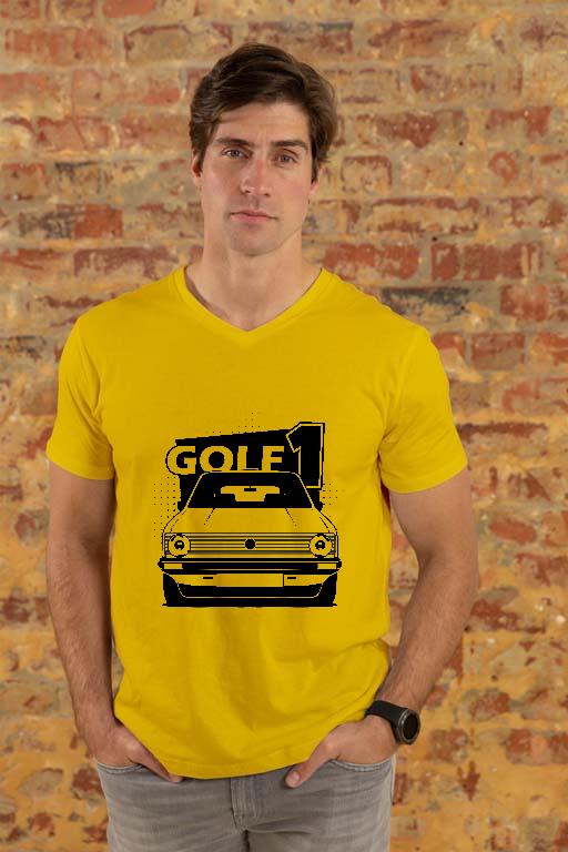 Volkswagen Golf 1 - Volkswagen Golf 1 Férfi V-nyakú Póló