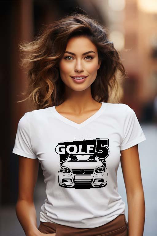 Volkswagen Golf 5 - Volkswagen Golf 5 Női V-nyakú Póló