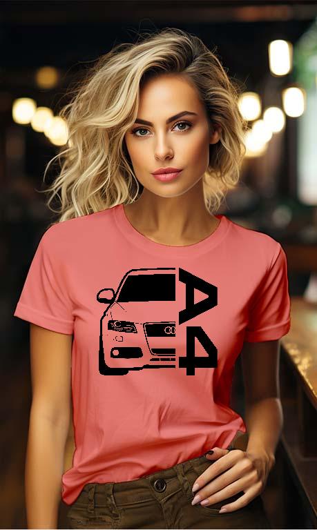 Audi A4 B8 - Audi A4 Női Környakú Póló
