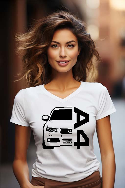 Audi A4 B8 - Audi A4 Női V-nyakú Póló