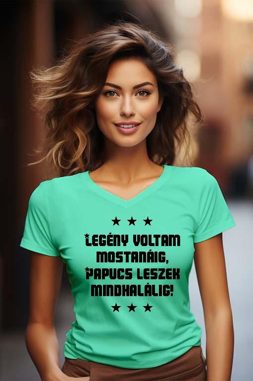 Papucs leszek mindhalálig! Legénybúcsú - Legénybúcsú Női V-nyakú Póló