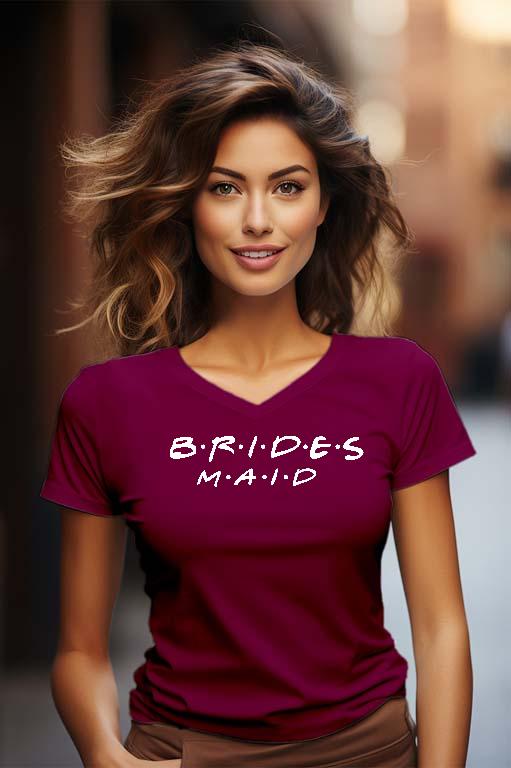 Bride s Maid Friends Lánybúcsú  - Lánybúcsú Női V-nyakú Póló