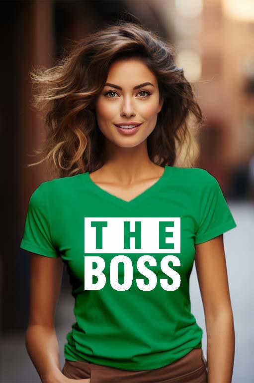 The Boss Páros - Párok Női V-nyakú Póló