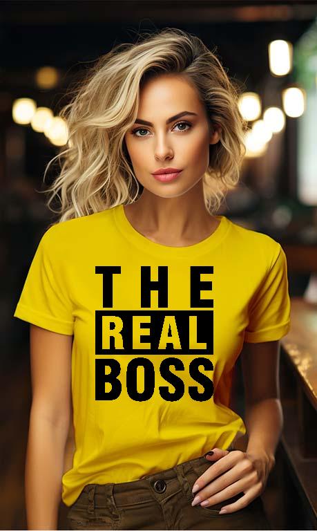 The Real Boss Páros - Párok Női Környakú Póló