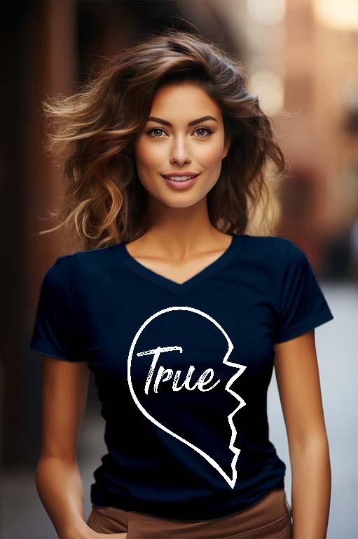 True Love - True Páros - Párok Női V-nyakú Póló