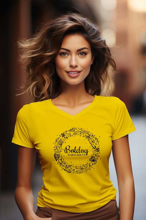 Boldog Karácsonyt  - Karácsony Női V-nyakú Póló