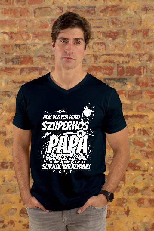 Szuperhős Papa - Papa Férfi V-nyakú Póló