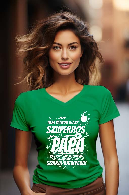 Szuperhős Papa - Papa Női V-nyakú Póló