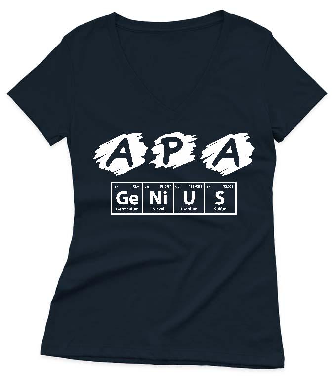 Apa genius - Apa Női V-nyakú Póló