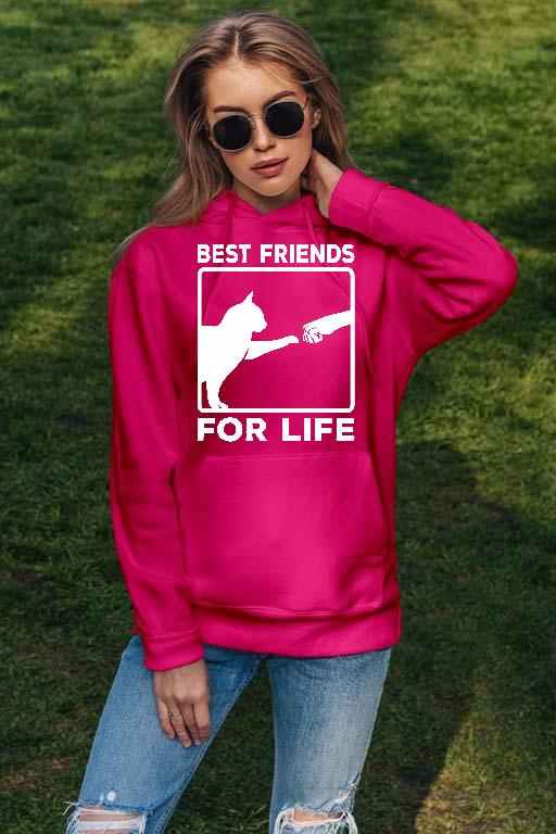 Cica - Best Friends - Cicás Női Kapucnis Pulóver