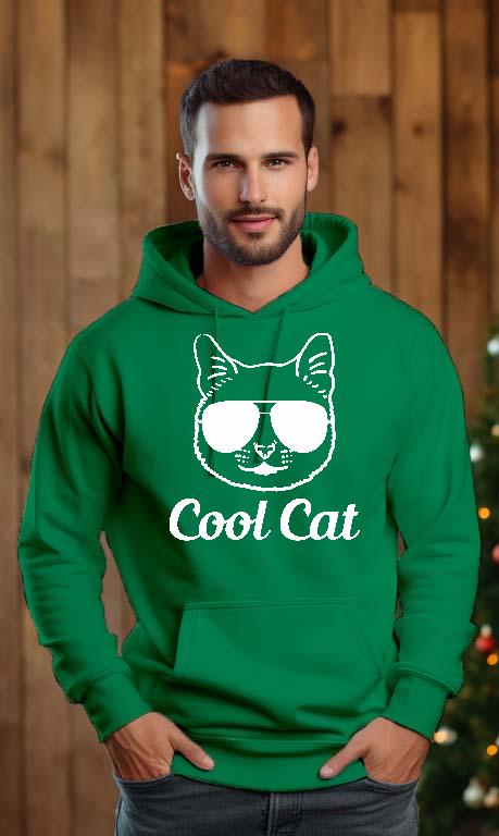 Cica Cool Cat - Cicás Férfi Kapucnis Pulóver