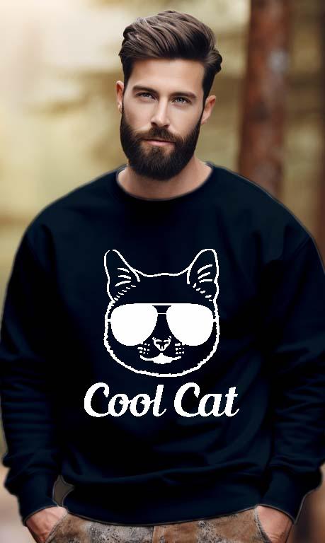 Cica Cool Cat - Cicás Férfi Pulóver