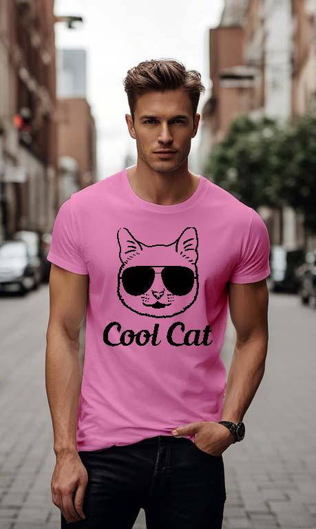 Cica Cool Cat - Cicás Férfi Környakú Póló