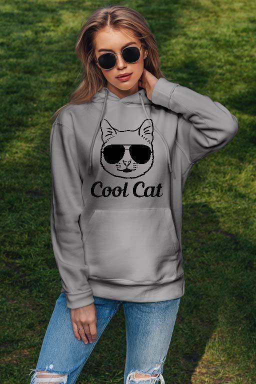 Cica Cool Cat - Cicás Női Kapucnis Pulóver