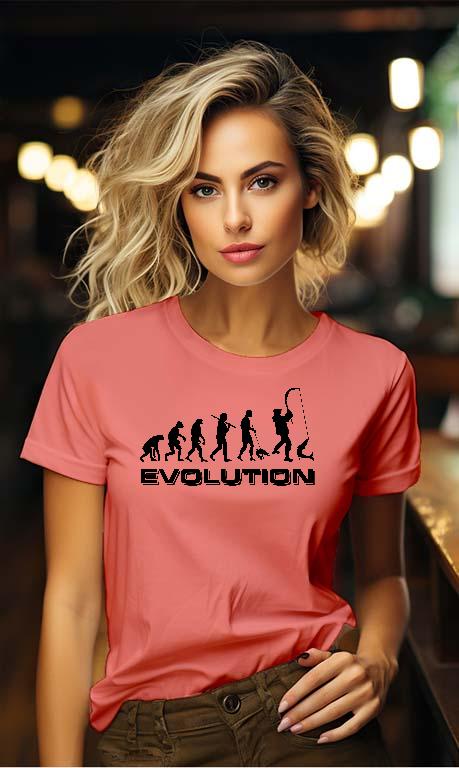 Horgász Evolution  - Horgász Női Környakú Póló