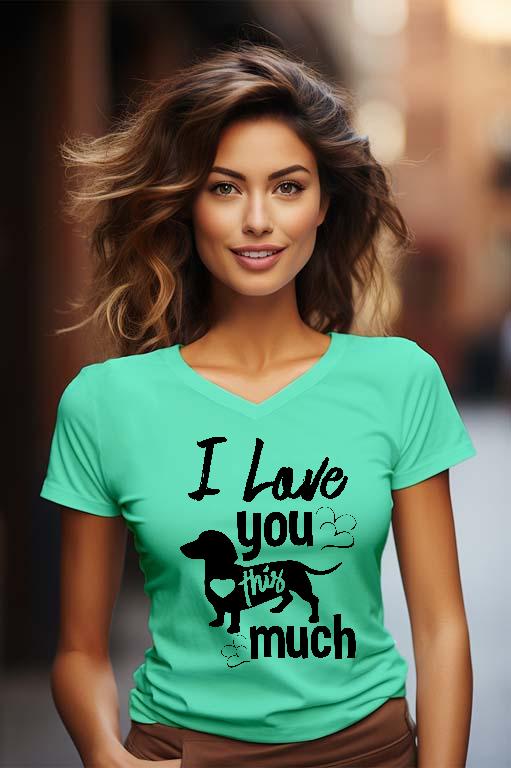 I love Tacskó Kutyás - Tacskó Női V-nyakú Póló