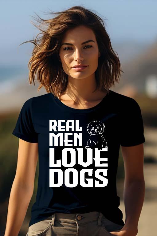 Real Men Love Dogs Kutyás - Kutyás Női Prémium Póló