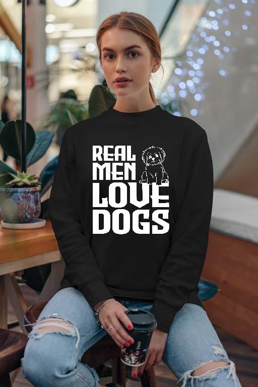 Real Men Love Dogs Kutyás - Kutyás Női Pulóver