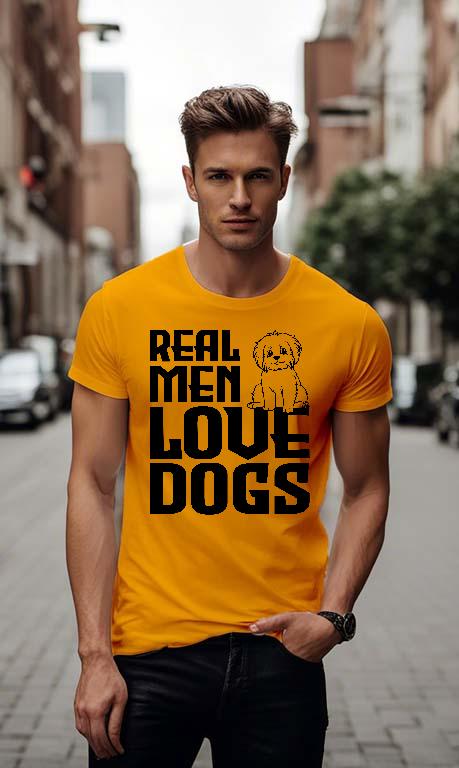 Real Men Love Dogs Kutyás - Kutyás Férfi Környakú Póló