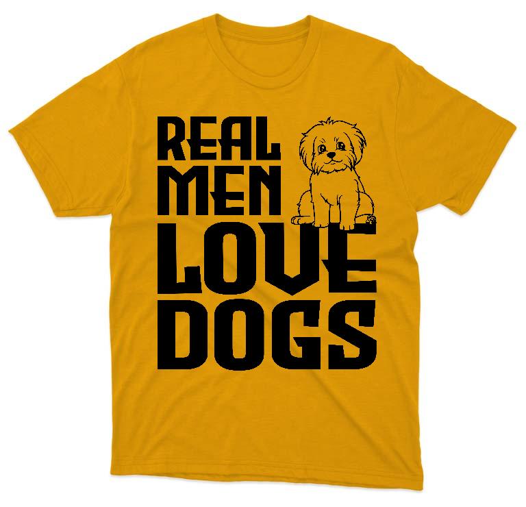 Real Men Love Dogs Kutyás - Kutyás Férfi Környakú Póló