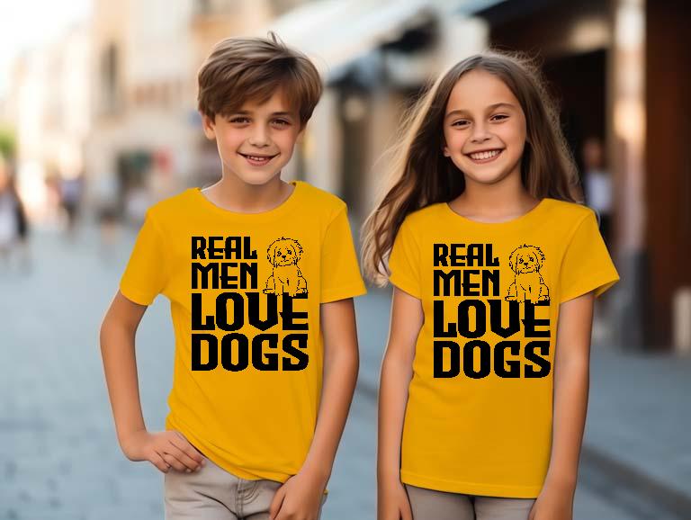 Real Men Love Dogs Kutyás - Kutyás Gyerek Környakú Póló