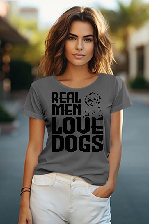 Real Men Love Dogs Kutyás - Kutyás Női O-nyakú Póló