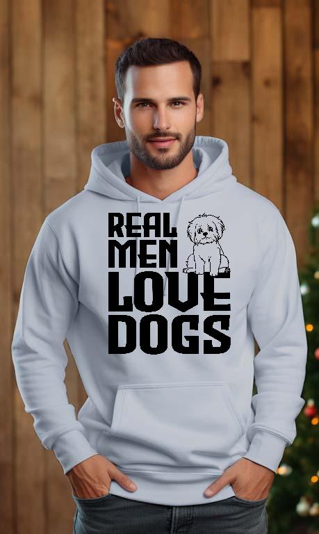 Real Men Love Dogs Kutyás - Kutyás Férfi Kapucnis Pulóver