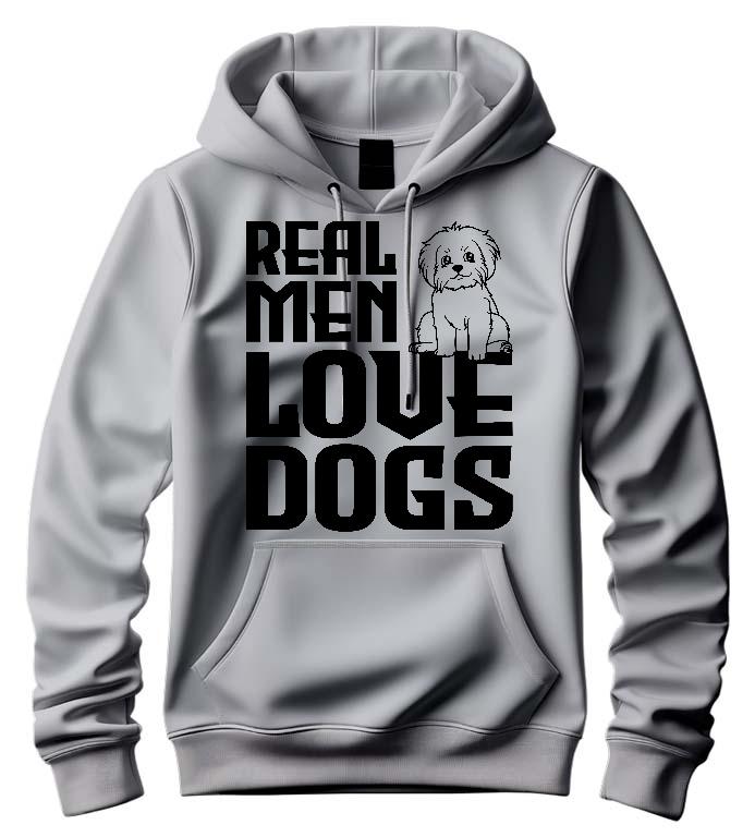 Real Men Love Dogs Kutyás - Kutyás Férfi Kapucnis Pulóver