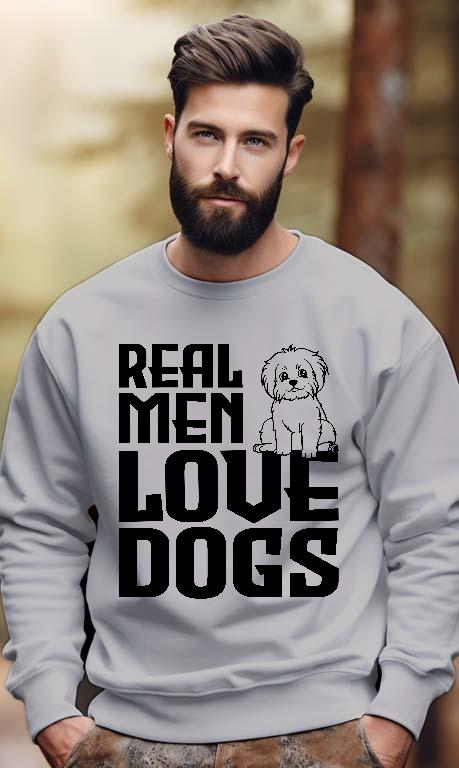Real Men Love Dogs Kutyás - Kutyás Férfi Pulóver